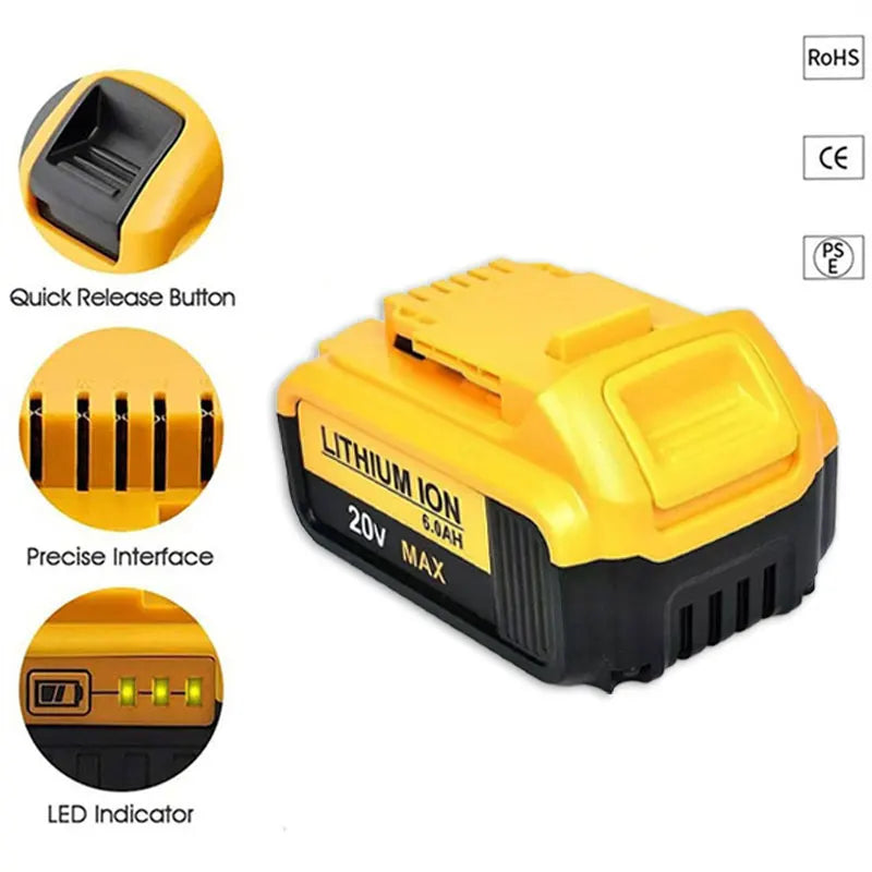 For DeWALT 20V Replacement Battery 6.0Ah MAX FlexVolt for DC