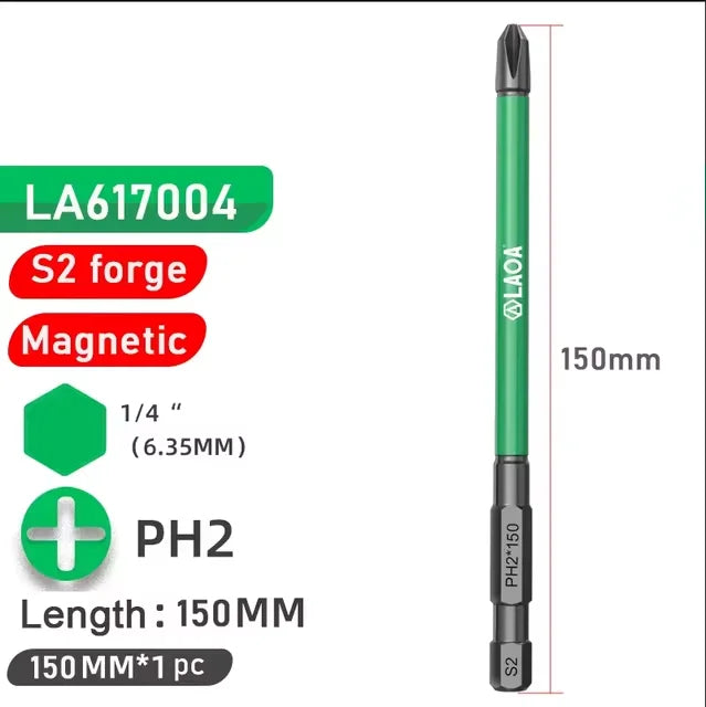 LAOA Strong Magnetic Phillips Screwdriver S2 Screwdriver Bit for Electricians PH2