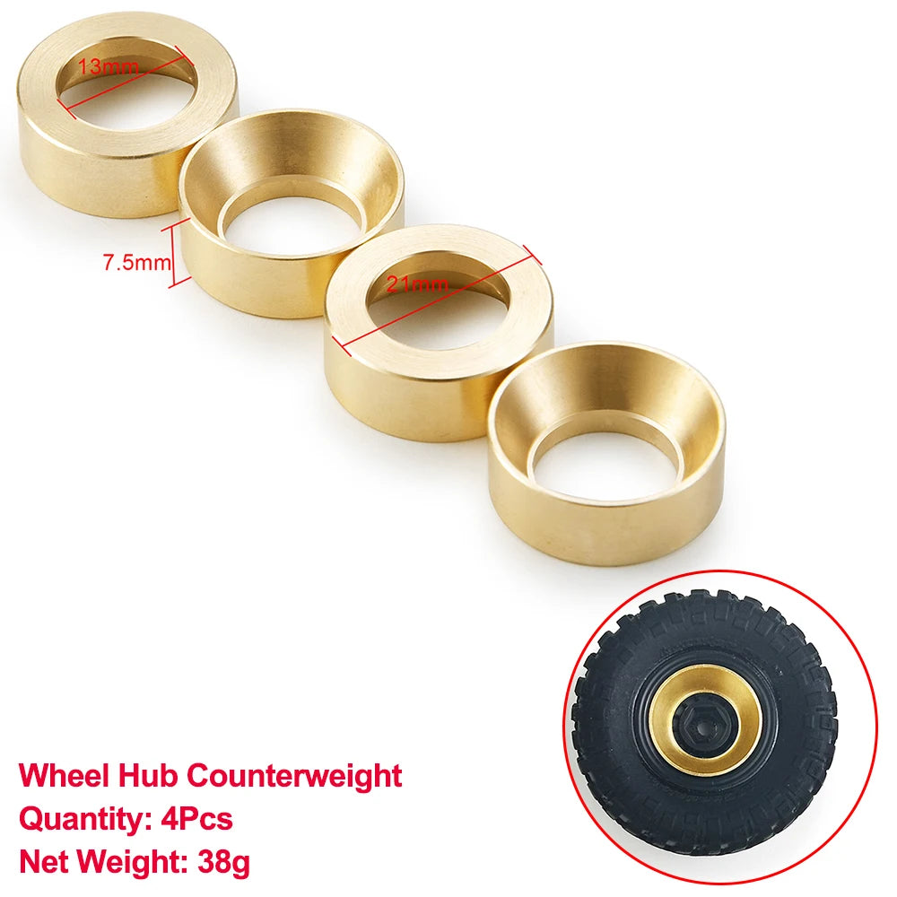 AXSPEED Axial SCX24 Upgrade Parts Brass Counterweight Wheel Hex Adapter Axle Diff Cover Steering Knuckle Girder Motor Gears