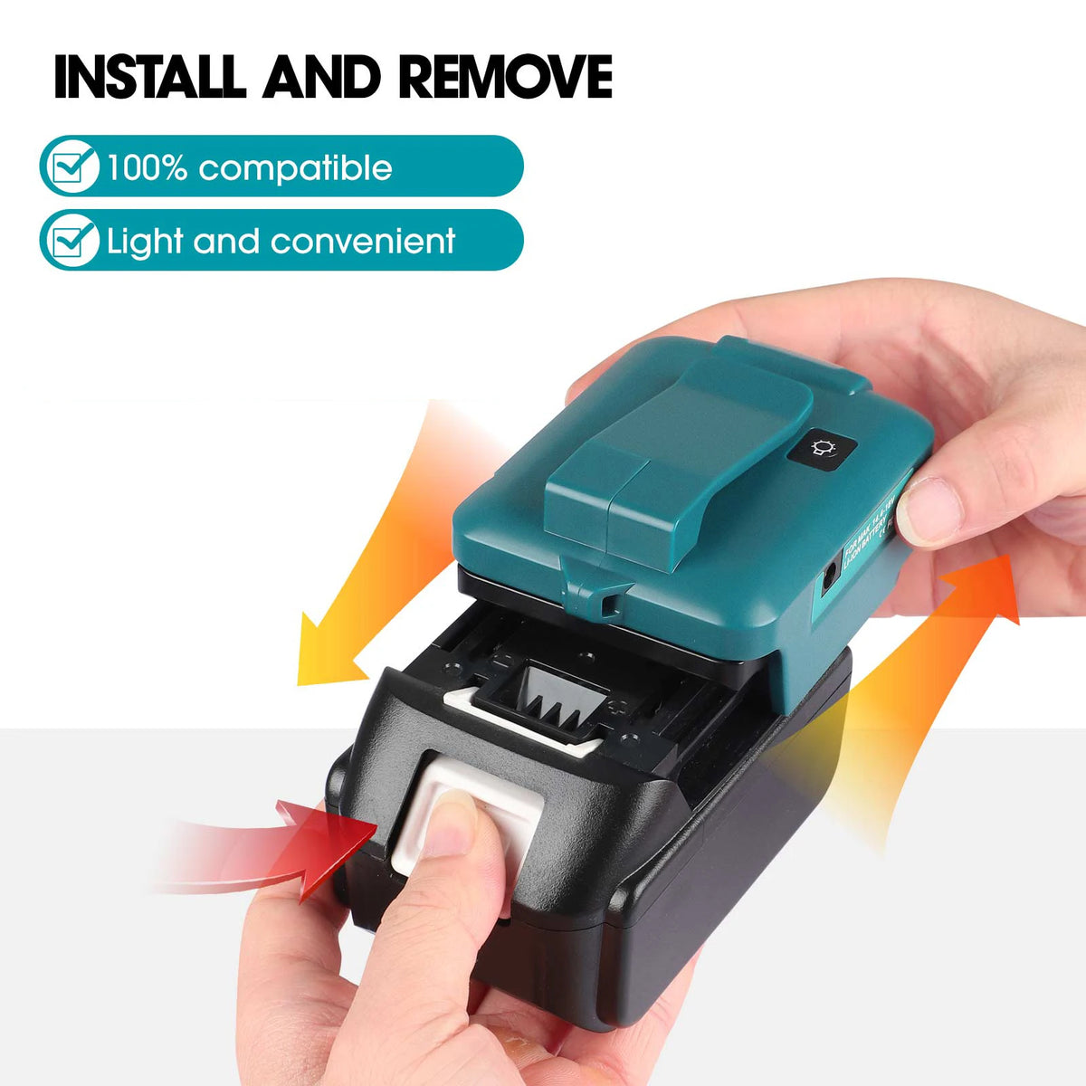 Tool Battery LED Light 230lm Adapter for Makita 14V 18V Batt
