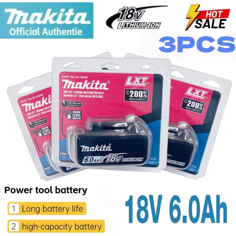 Genuine Makita 18V LXT 6.0Ah Li-ion Rechargeable Battery Replacement for BL1840 BL1850 BL1860 Power Tool Battery