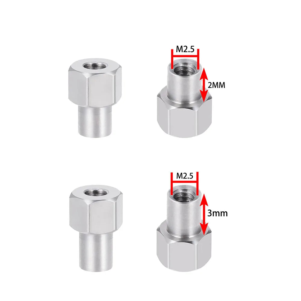 YEAHRUN 4PCS Hex Wheel Nuts Extension Adapter M2.5 2/3/4/5/6