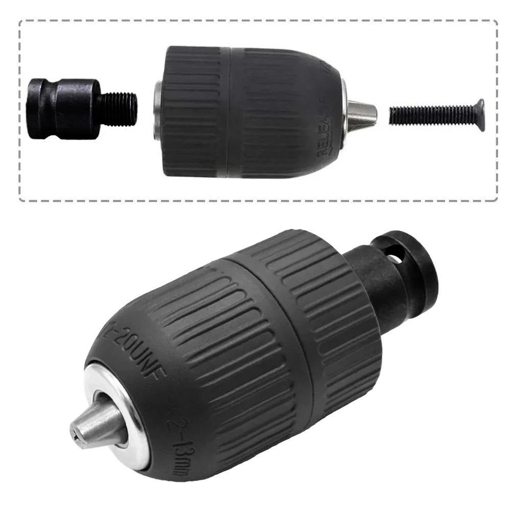 Drill Chuck With 1/2inch Chuck Socket Square Female Adapter 