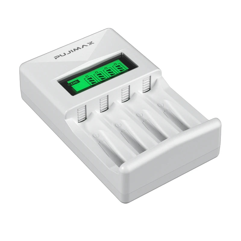 PUJIAMX AA/AAA Rechargeable Battery Charger LCD Display Portable Adapter USB Cable TypeC Batteries Interface Fast Charging Tool