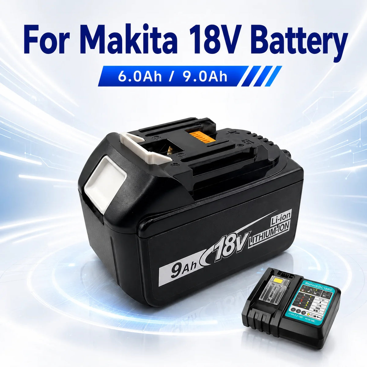 For Makita18V 9.0Ah Li-ion Replacement Battery BL1860B BL186