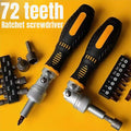 72-Tooth Ratchet two-way screwdriver Set bendable labor-savi
