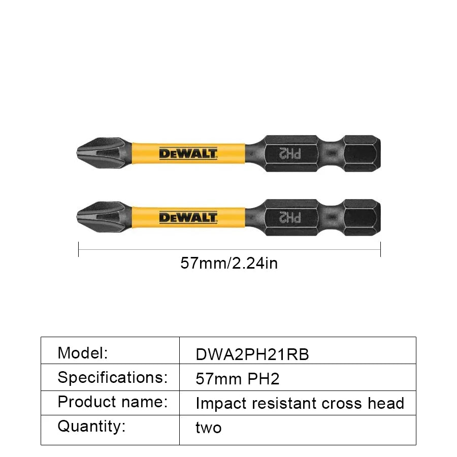 DEWALT 2/5/10PCS PH2 57mm Impact Screwdriver Bits Phillips B