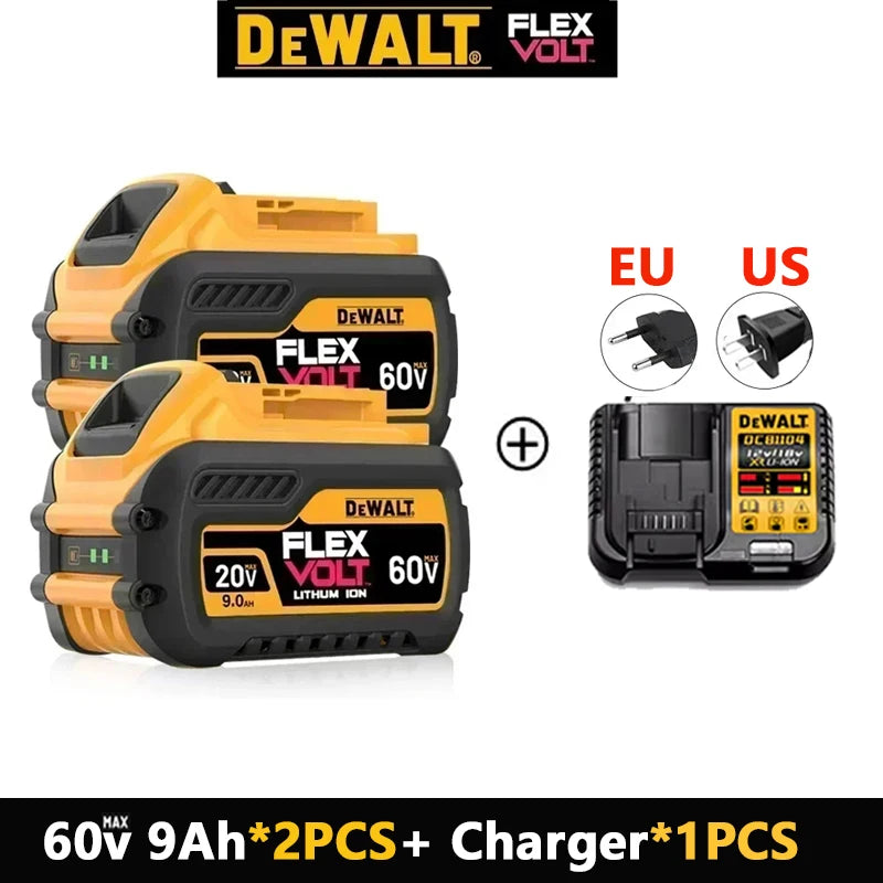 DeWALT 100% Original Battery 20V/60V 6Ah 9Ah MAX FlexVolt for DCB606 DCB205 DCB206 DCB209 DCB182 Power Tool with Charger