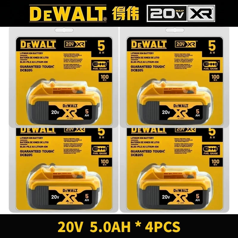 100% Original Dewalt 20V 5.0Ah 6.0Ah MAX Battery for Dewalt DCB182 DCB200 DCB205 18v 20v Power Tool Replacement Battery.