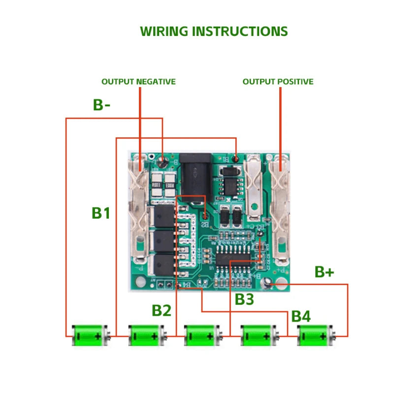 For Makita Li-Ion Battery 5 Strings of 18V 21V BMS Tool Lith