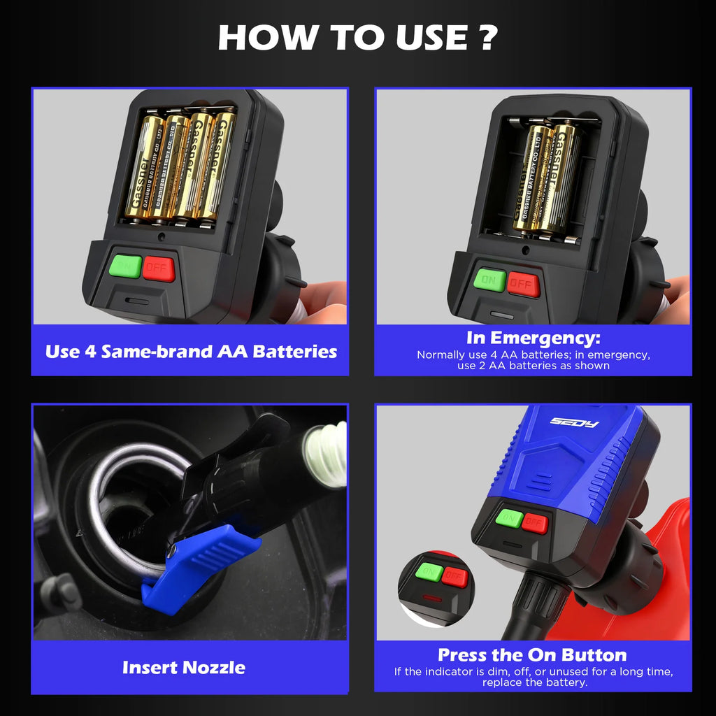 SEDY Upgraded Automatic Fuel Transfer Pump 3.2GPM Auto Stop 