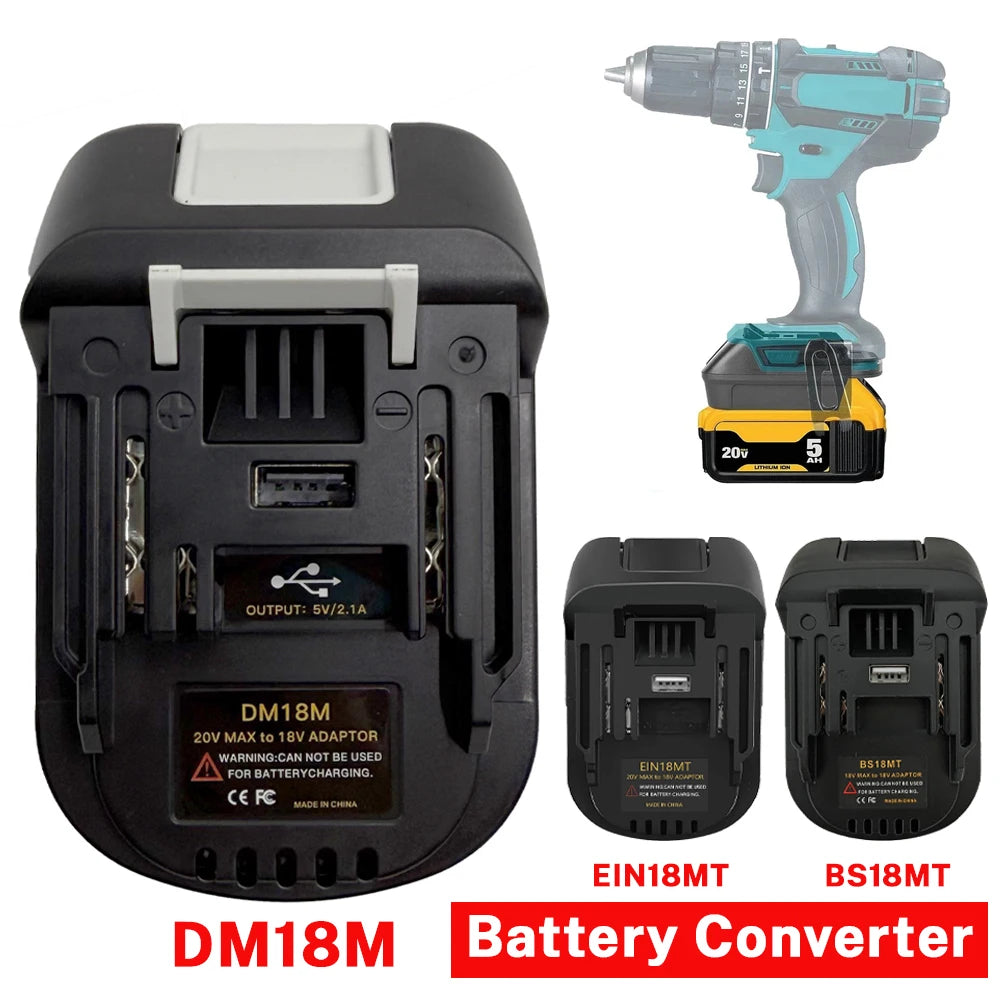 DM18M BS18MT EIN18MT Battery Adapter for Dewalt&Milwaukee/Bo