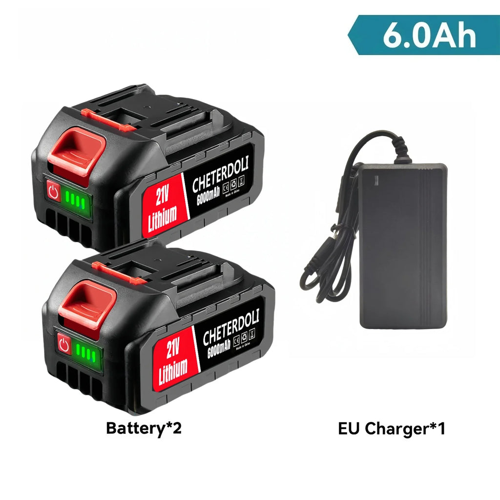21V Rechargeable Lithium Battery High Capacity Cordless Electric Power Tool Battery for Makita 18V Tool Replacement Battery
