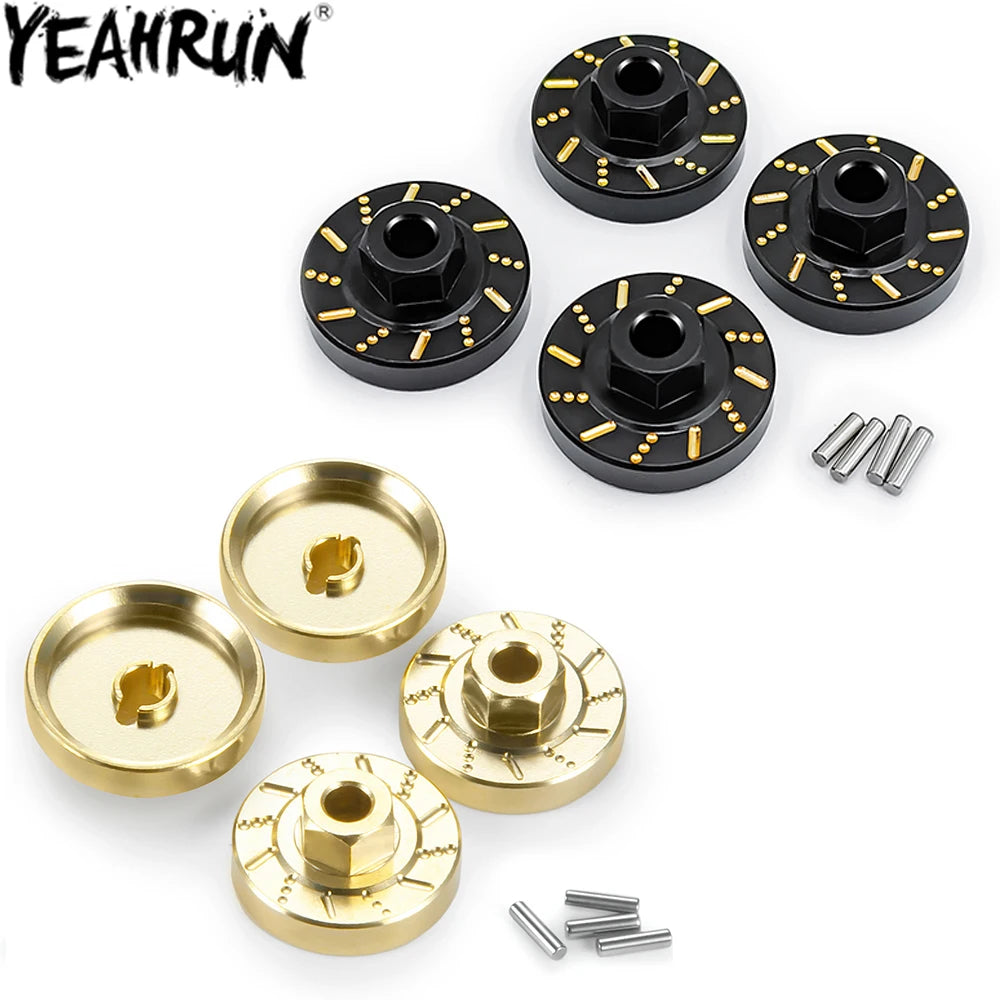 YEAHRUN 4Pcs TRX4M Wheel Hex Driver Adapters Brass Counterwe