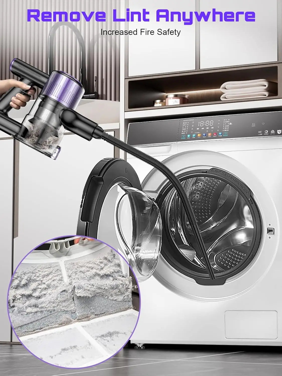 Cordless Vacuum Cleaner 55Kpa/500W/45min 10 in 1 Powerful St