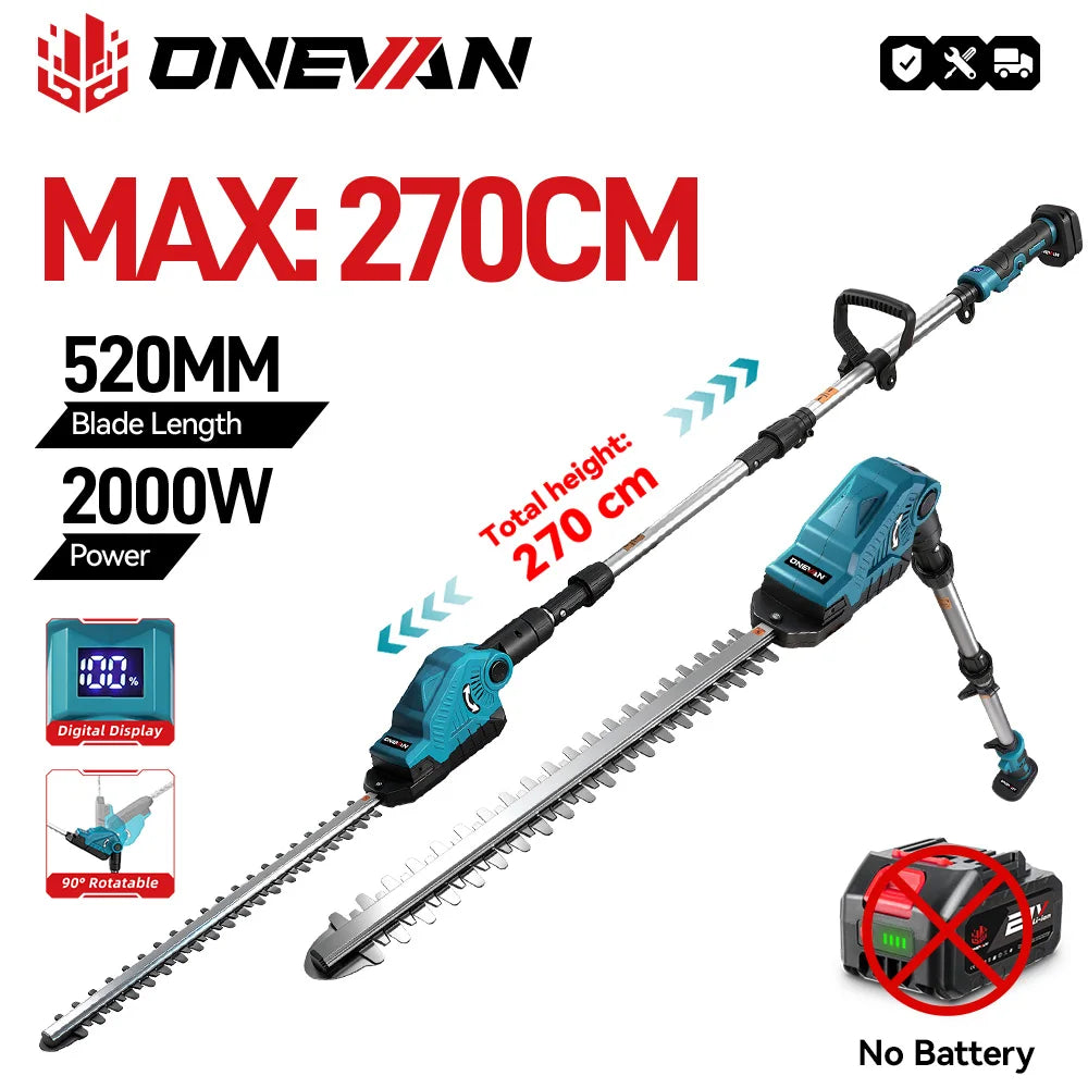 ONEVAN 2000W Electric Hedge Trimmer Cordless Garden Pruning 