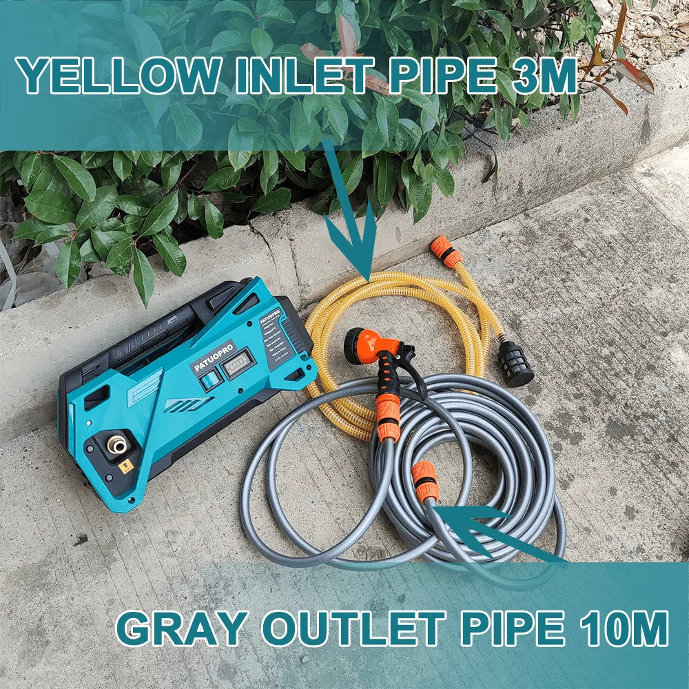 10m Hose 500W Cordless Water Pump Watering Machine Garden Ir