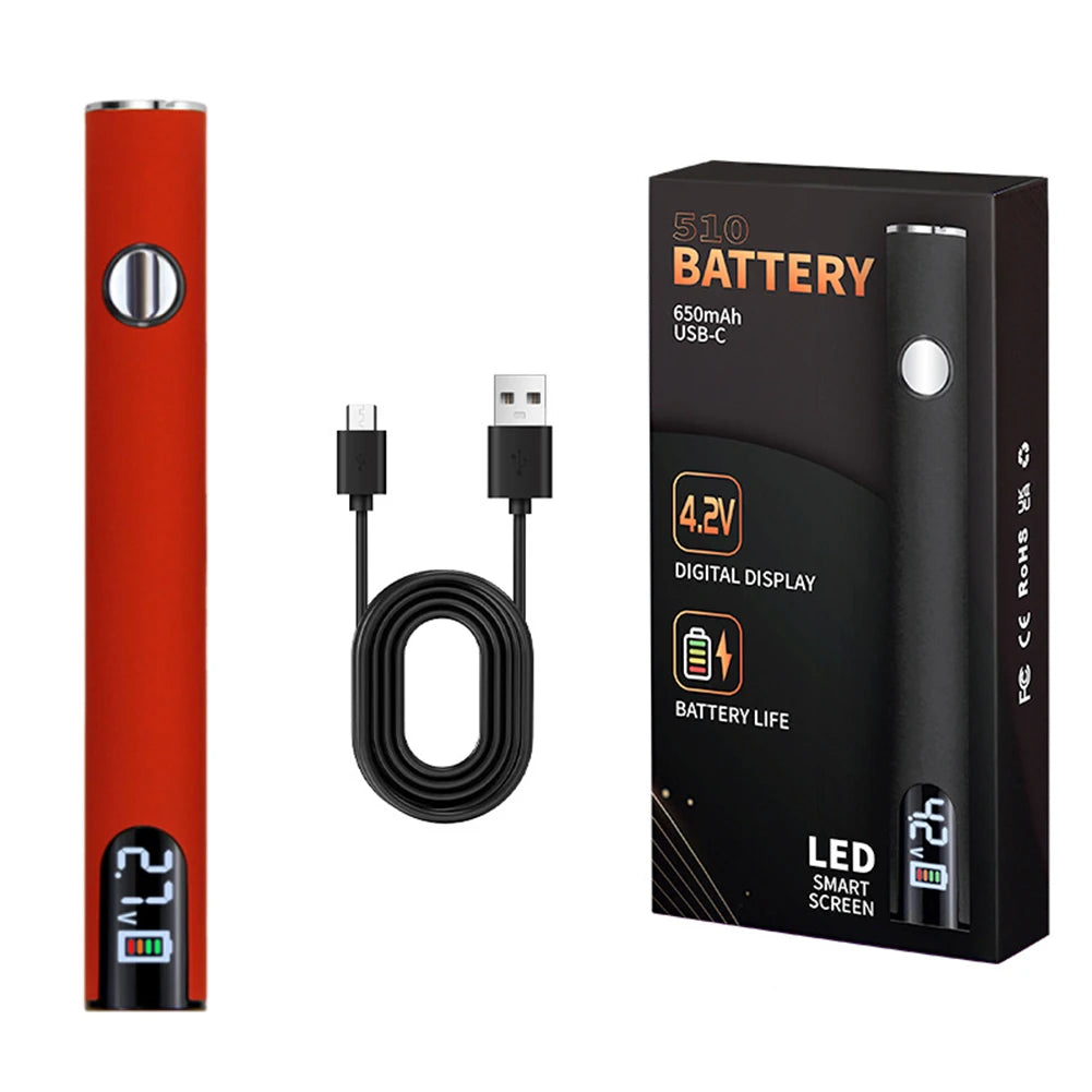 510 Thread Battery Cart Pen 650mAh Battery Smart Power Tool with USB Charger Cable Mini Battery Welding Tool Electronics Repair