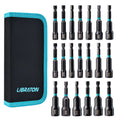 LIBRATON 20PCS Magnetic Nut Driver Set Impact Drill Driver Bit Set 1/4 Metric and SAE Nut Driver with Storage Bag Nut Drivers