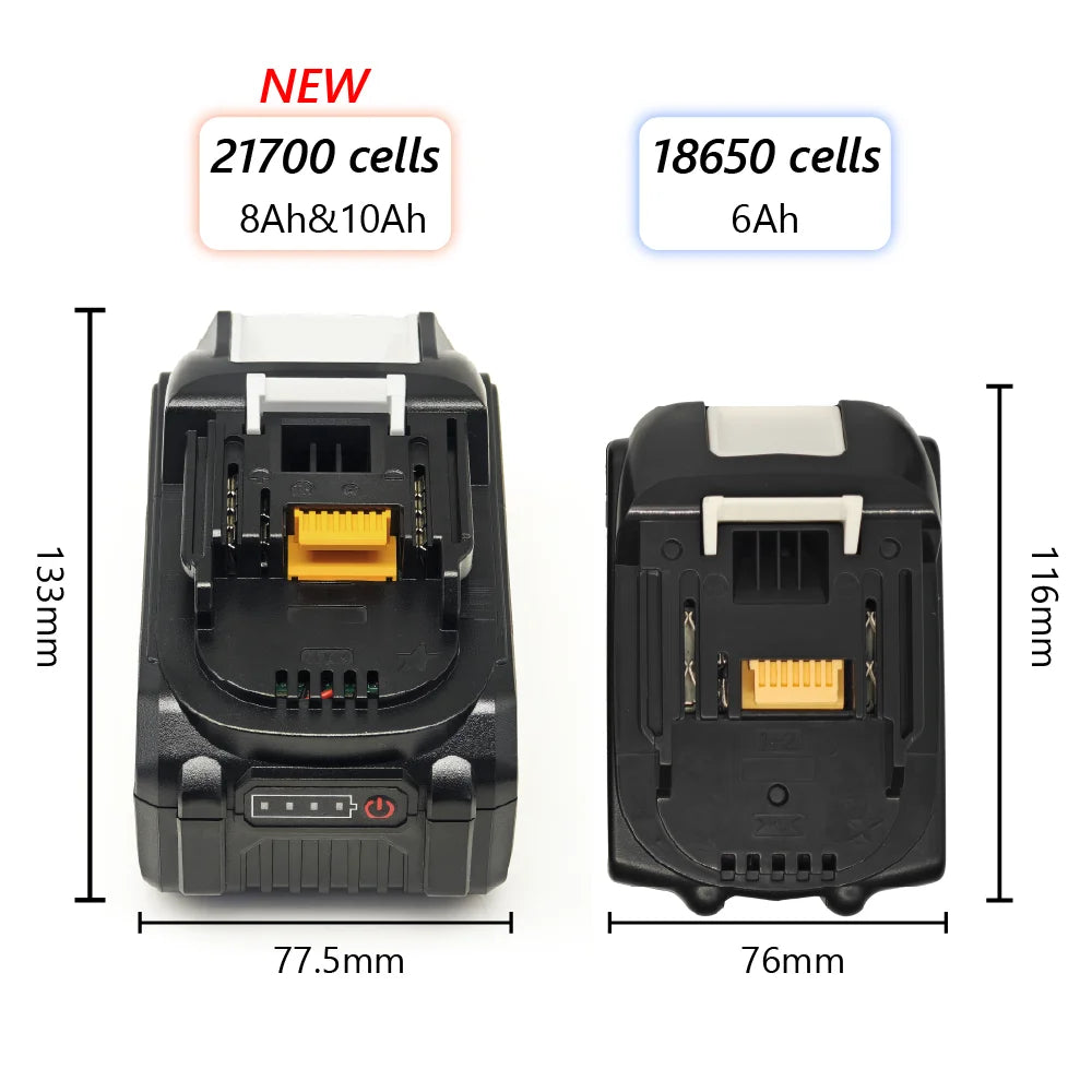 TPCELL Upgraded 8AH/10AH For MKT 18V 21700 Battery Power Too