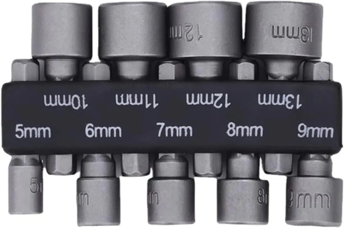9pcs/set 5mm-13mm Hex Sockets Sleeve Nozzles Nut Driver Set 
