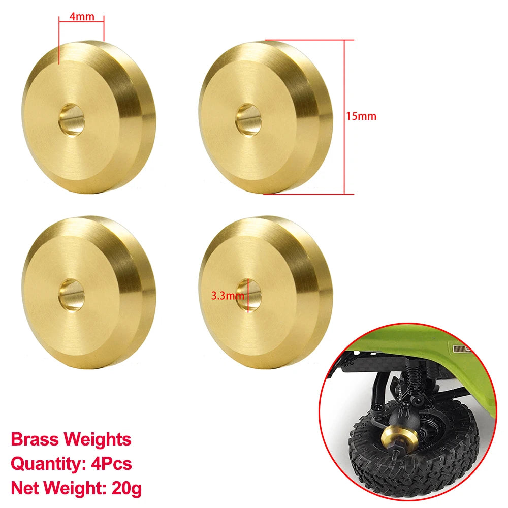 AXSPEED Axial SCX24 Upgrade Parts Brass Counterweight Wheel Hex Adapter Axle Diff Cover Steering Knuckle Girder Motor Gears