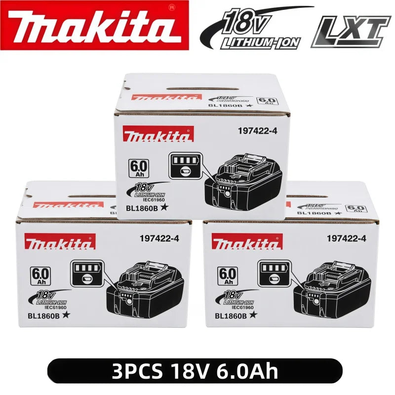 Genuine 6AH Makita BL1860 6Ah Battery Power Tools Li-ion Replacement LXT BL1850 BL1840 for 18V Screwdriver with BMS 18V Battery