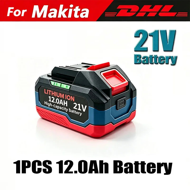 2026 New Version 21V 12.0Ah Li-ion Battery Replacement For Makita 18V Battery Suitable For Makita 21V Impact Wrench Power Tools
