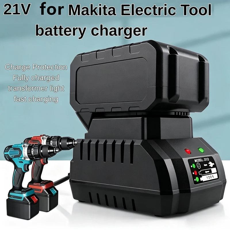 21V 12.0AH For Makita 18V Battery Power Tool Battery LED Ind