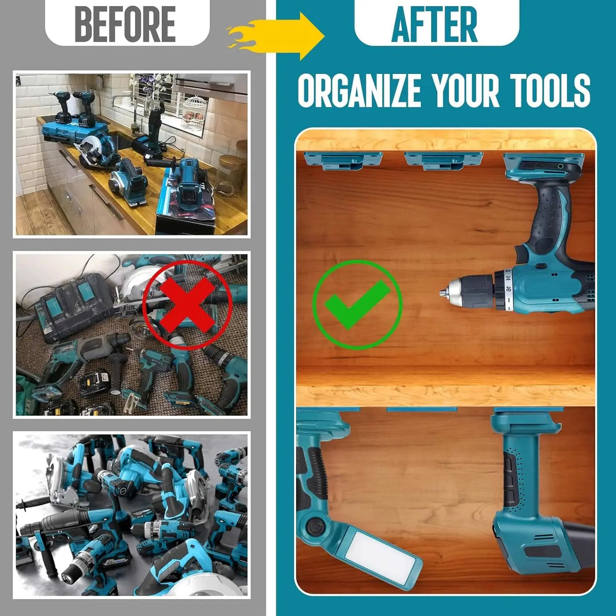 1pcs/2pcs/6pcs Wall Mount Electric Tool Holder for Makita 18