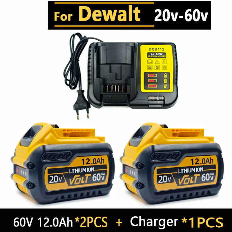 New High-Power for DEWALT 20V/60V Battery DCB200 DCB205 DCB206 Power Tool 18V Battery 3AH 8AH 12AH 18AH Batteries DCD805