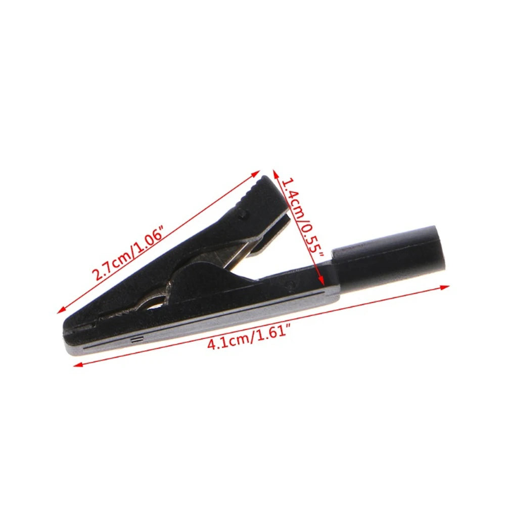 2Pcs Insulated Alligator Clip 2mm Battery Test Clip Banana F