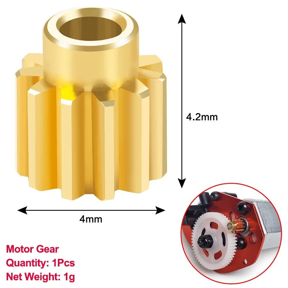 YEAHRUN Axial SCX24 Upgrade Parts Brass Counterweight Wheel Hex Adapter Axle Diff Cover Steering Knuckle Girder Motor Gears