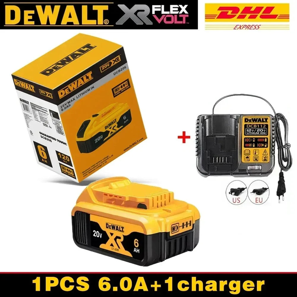 Original Dewalt 20V 6000mAh Power Tool Battery DCB206 DCB205 DCB200 DCF887 DCG405 DCD791 DCF922 DCF850 DCD805 Tool Battery