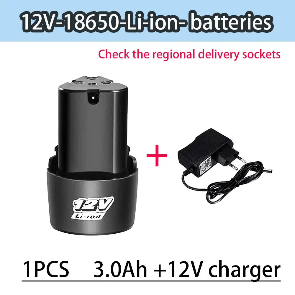 Suitable for 12V Power Tools Lithium-ion Rechargeable Batteries Drill Bits Electric Screwdrivers Angle Grinders Etc