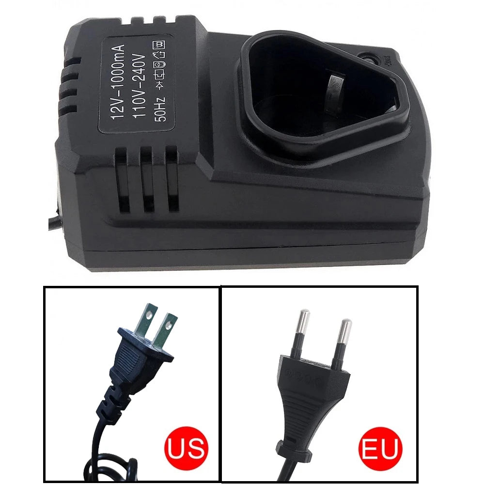 12V DC US/EU Li-ion Rechargeable Charger Support 110-240V Fo
