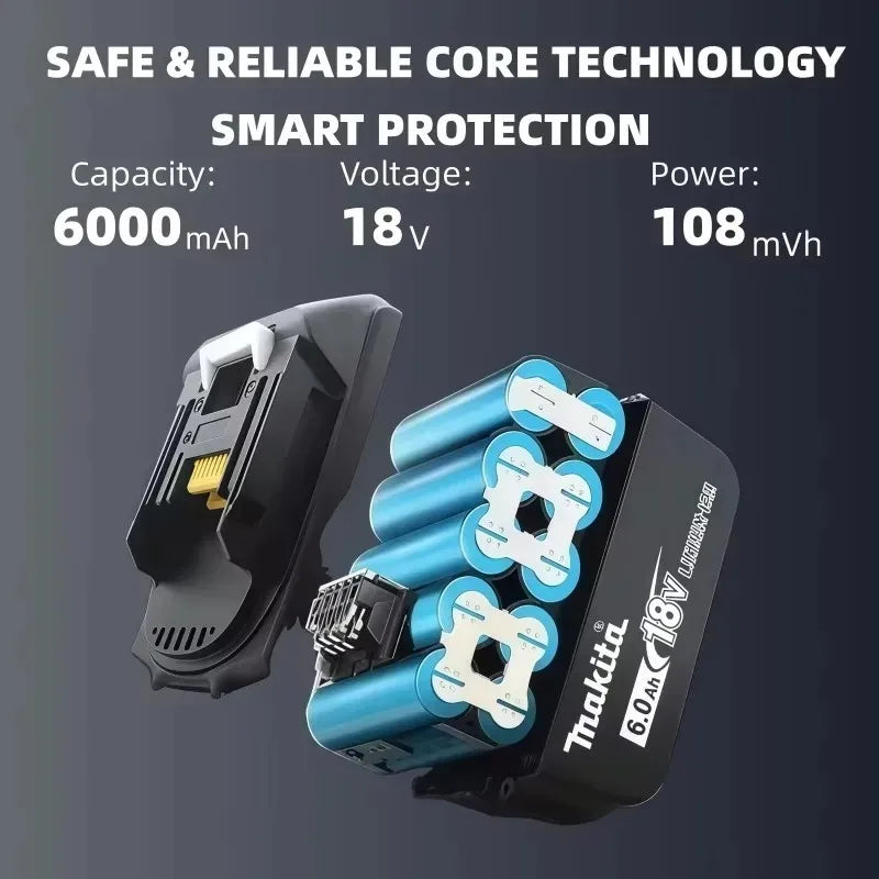 Makita 18V Battery 6Ah Replacement for BL1860B BL1850B BL184