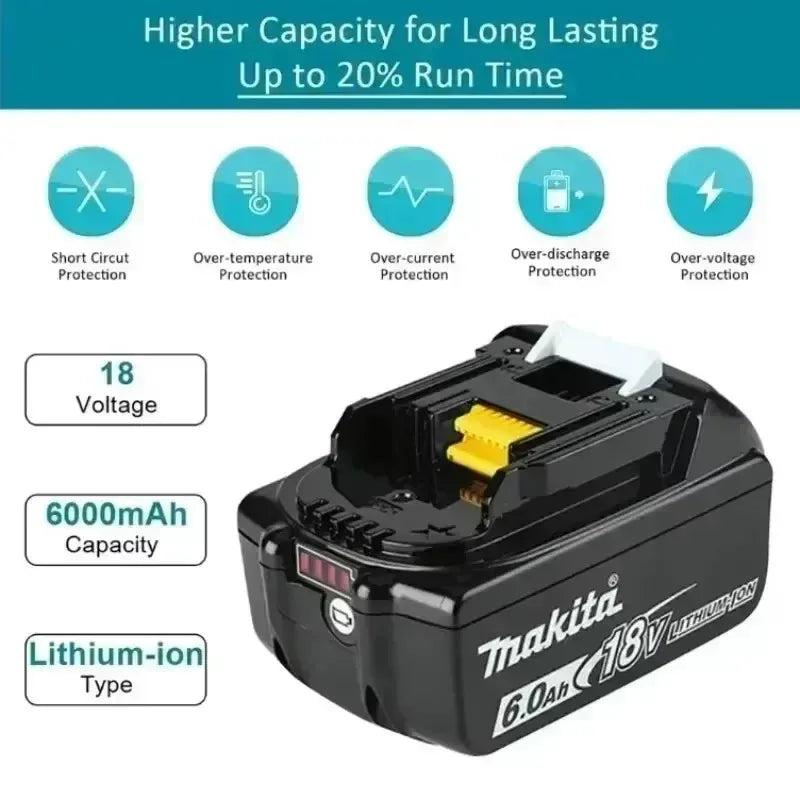 Original Makita 18V LXT 6.0Ah BL1860 Lithium-Ion Battery Hig