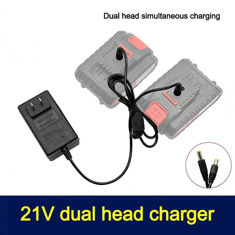 Portable 18/21V/24V Lithium Dual-head Charger Overload Prote