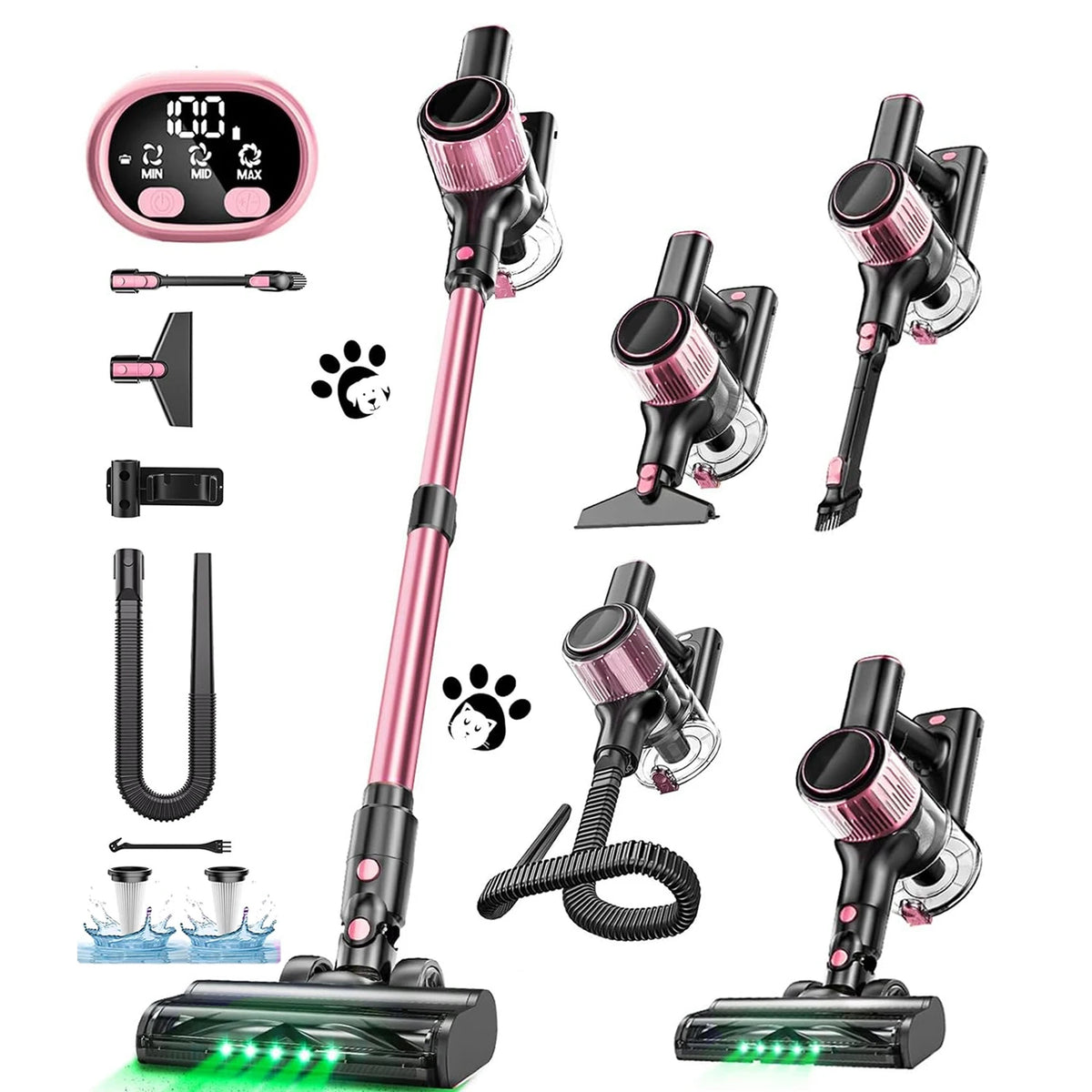 Cordless Vacuum Cleaner 55Kpa/500W/45min 10 in 1 Powerful Stick Vacuum Cleaner for Home Pet Hair/Hard Floor/Carpet