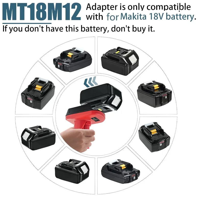 MT18M12 Battery Adapter Converter For Makita 18V Li-Ion Batt
