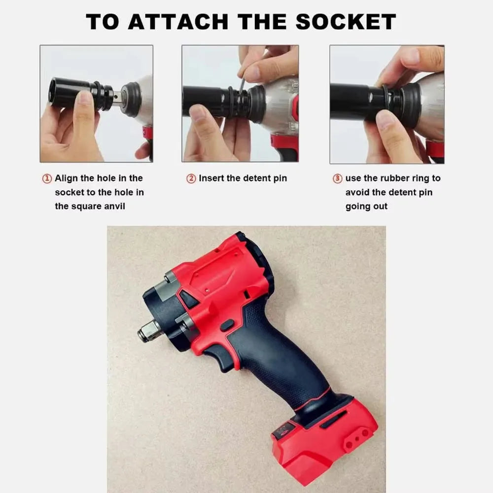 500N.m 1/2 Brushless 4 Gears Cordless Impact Wrench for Milw