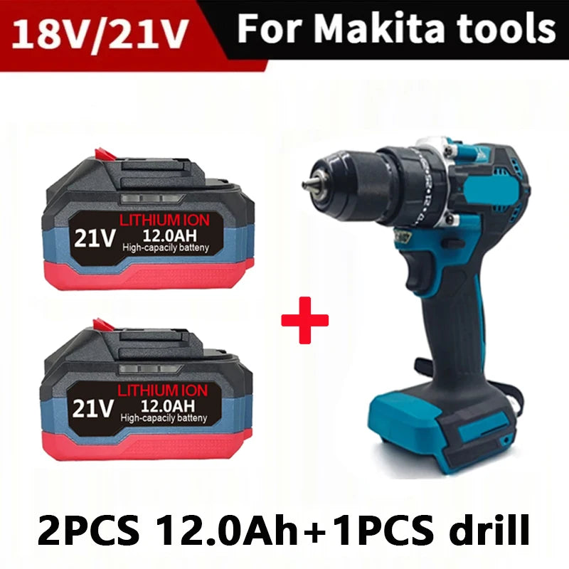 Original for Makita 21V Battery 6.0AH 12.0AH Power Tool Lithium Battery LED Indicator Batteries Pack for Makita 18V Battery Pins