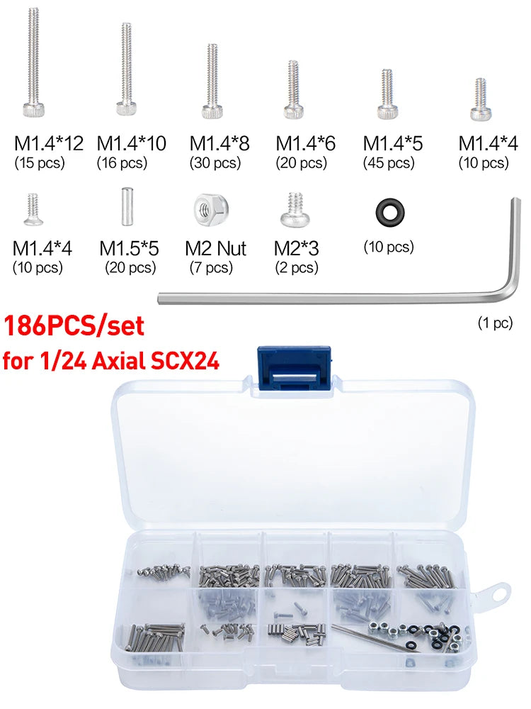 AXSPEED RC Car Repair Tools Screws Box Set for 1/8 1/10 1/18