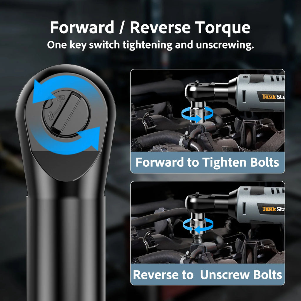 3/8 Driver Cordless Ratchet Wrench with 1/4 Adapter&7 Socket