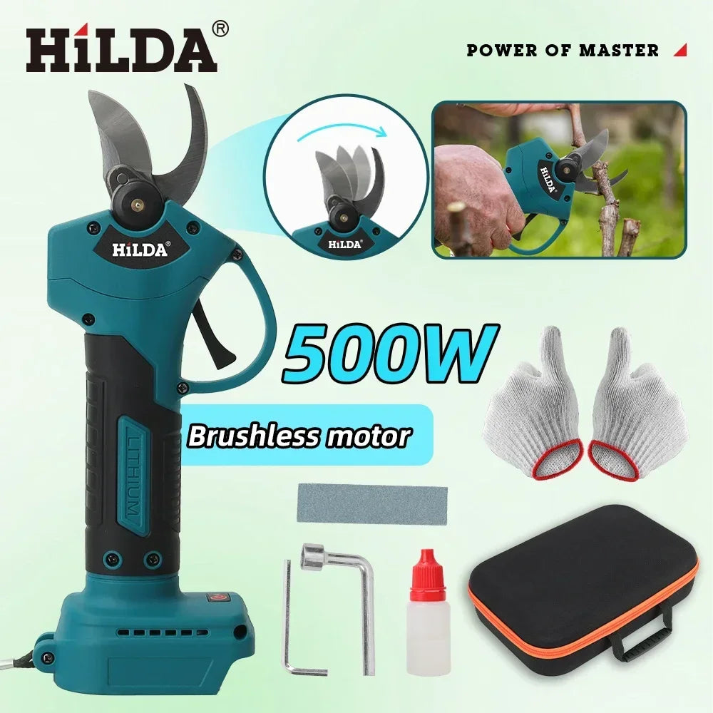 HILDA Brushless Electric Pruning Shears Cordless Fruit Tree 
