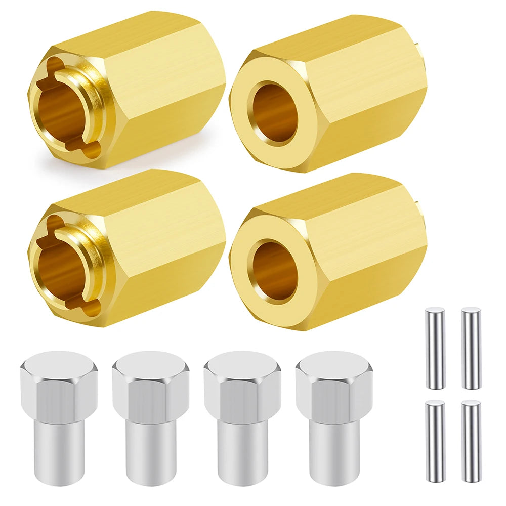 AXSPEED Brass Wheel Hex Hub Extenders Adapter 4/5/6/7/10mm for 1/18 RC Crawler Car TRX4M Bronco Defender Upgrade Parts