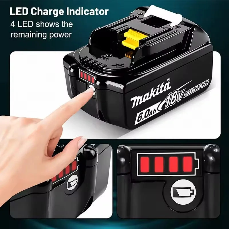 Genuine Makita 18V 6Ah 5Ah Rechargeable Battery for Makita P