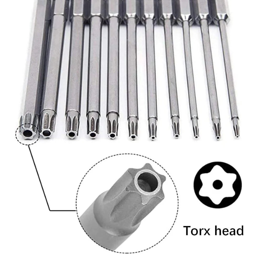 11 PCS Torx Security Bit Set S2 Steel Magnetic Security Scre