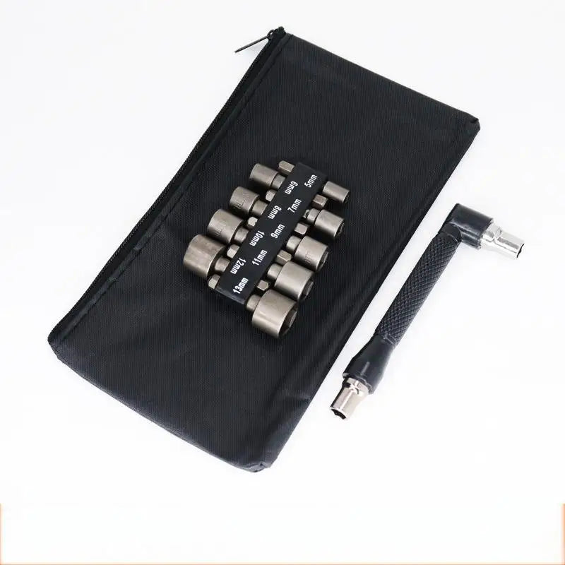 9pcs 5mm-13mm Hex Socket Set Nut Driver Screwdriver Bits Sle